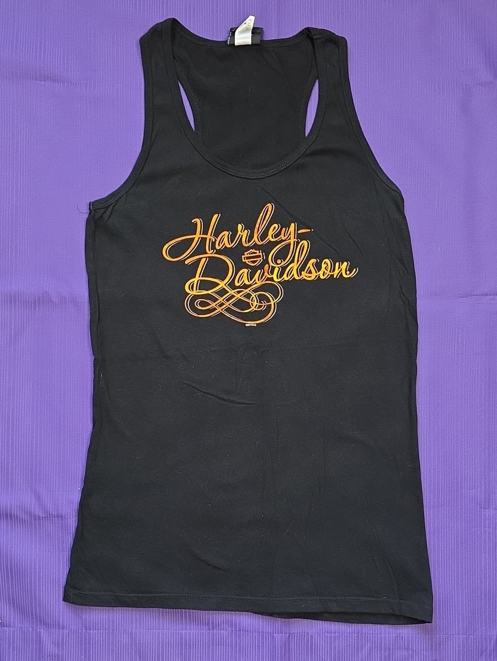 Harley-Davidson Black Tank Top with Orange Logo